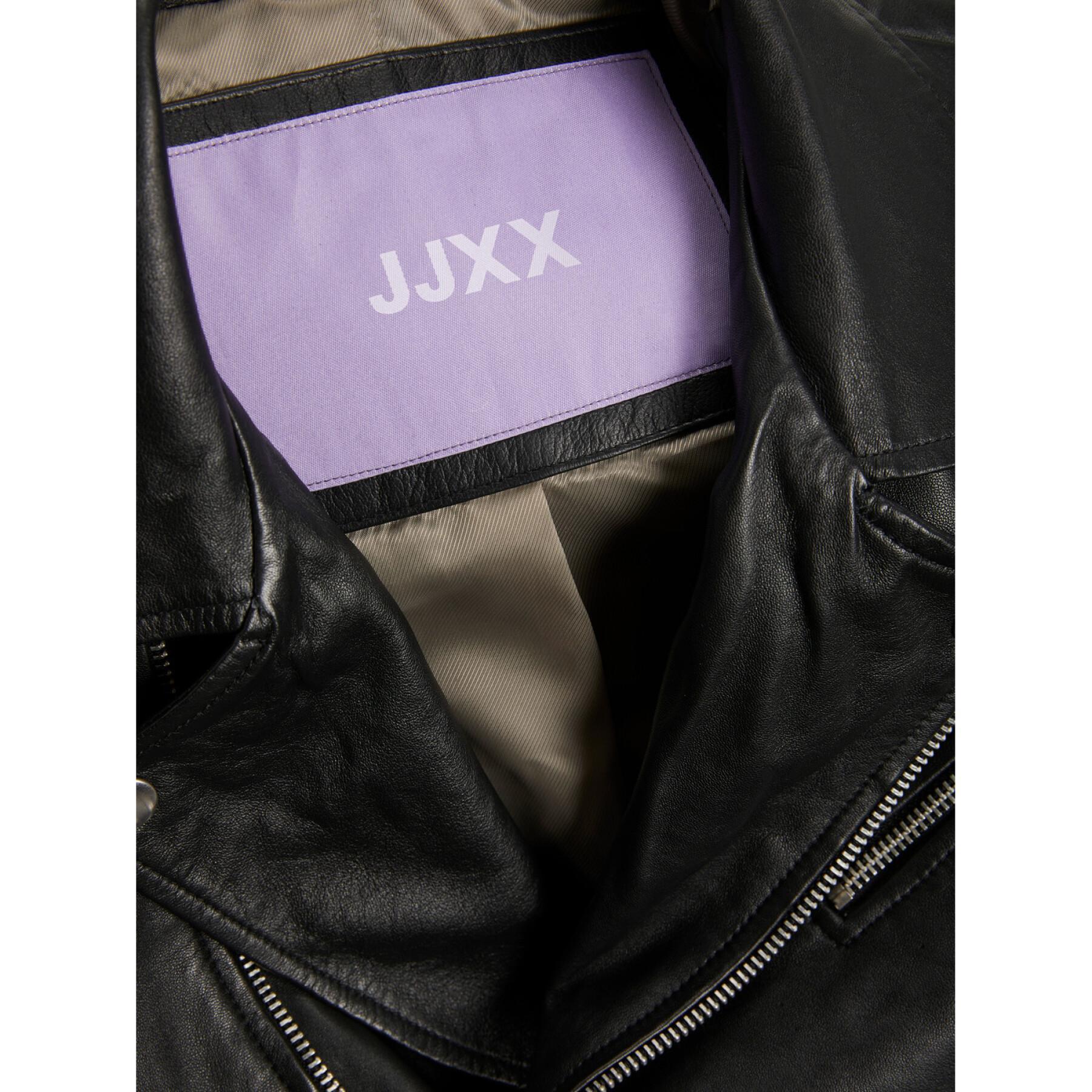 Leren jas voor vrouwen JJXX Calvin Leather Biker Jkt Noos