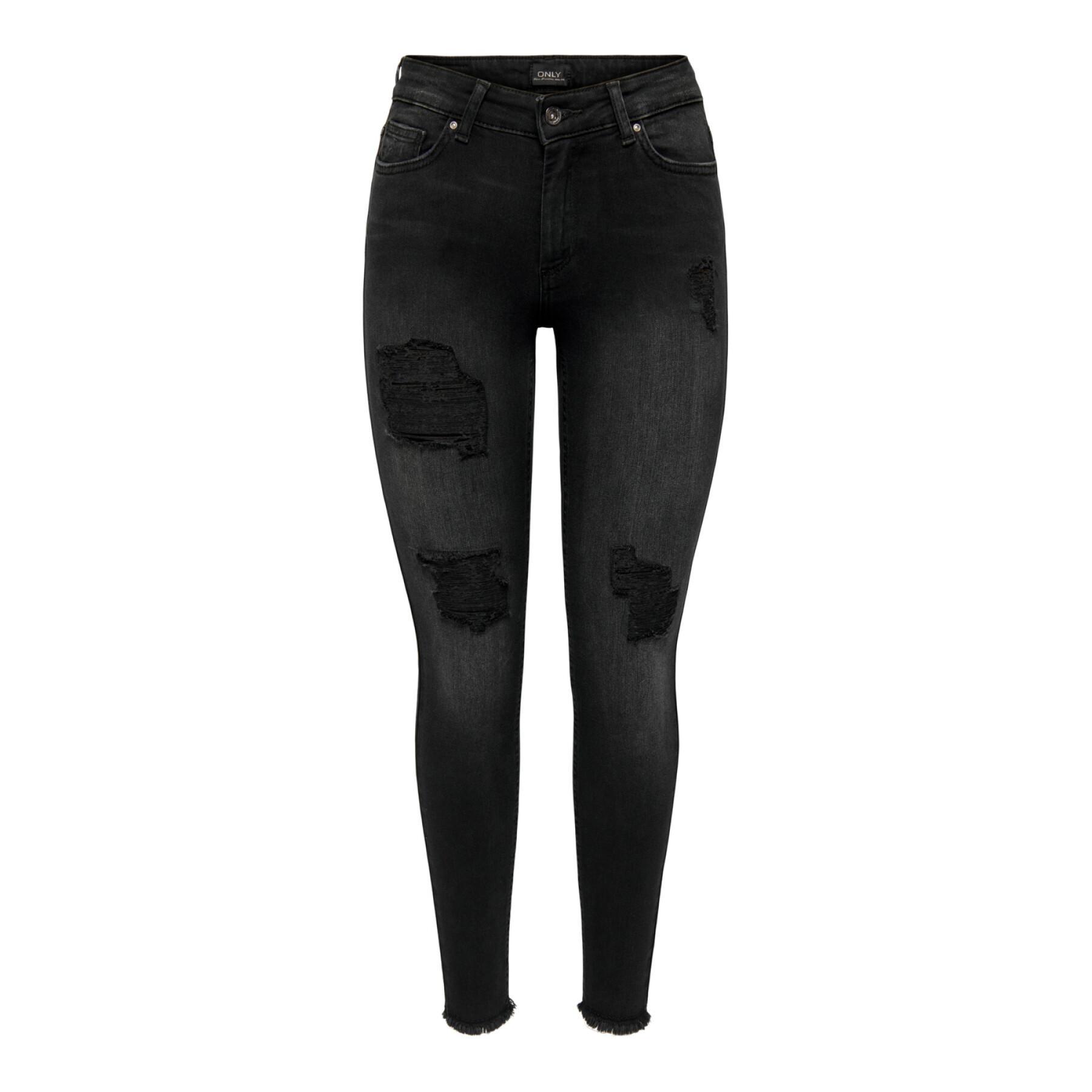 Dames skinny jeans Only Blush Mid Raw Ank Dest Tai099
