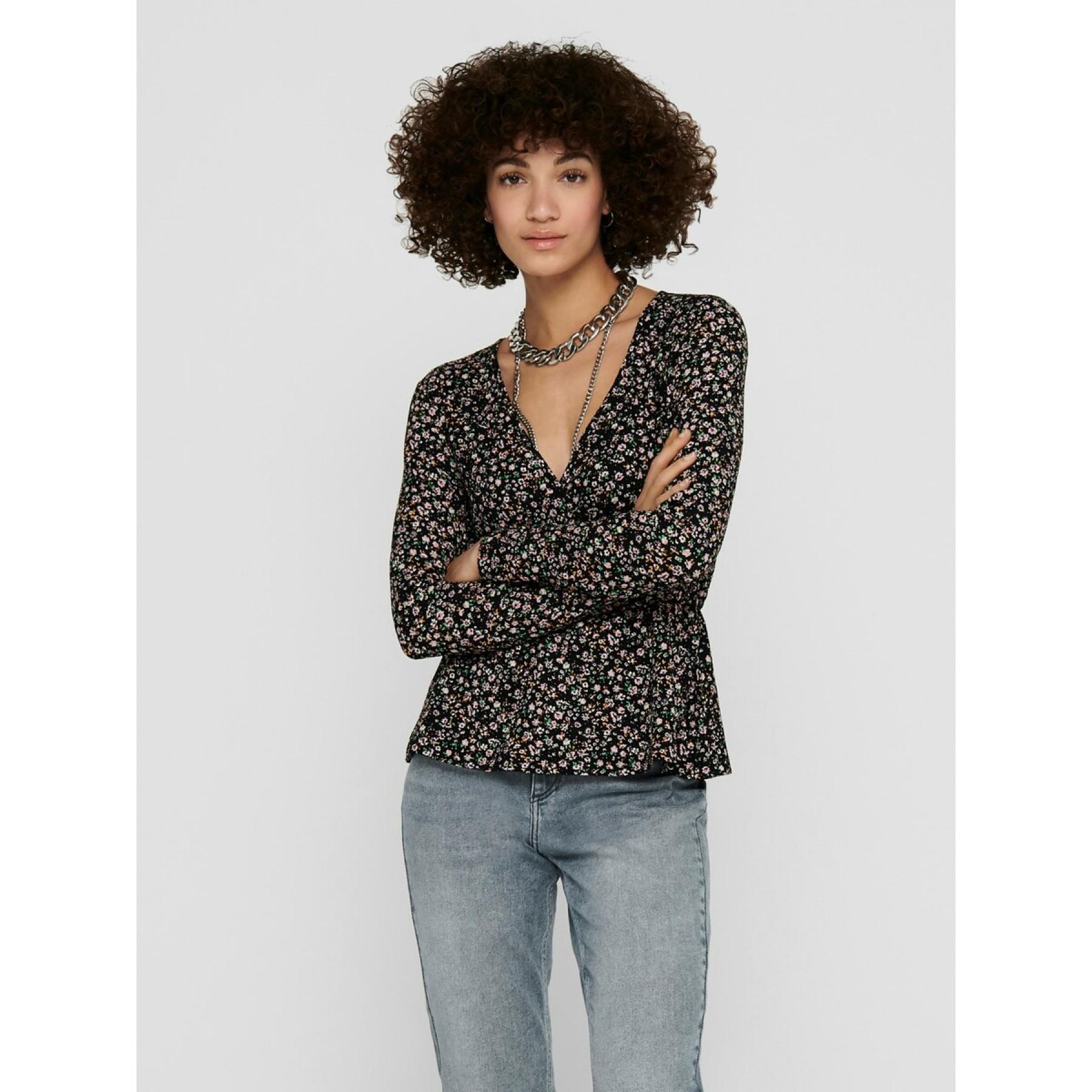 Vrouwen top Only Zille naya fix wrap manches longues