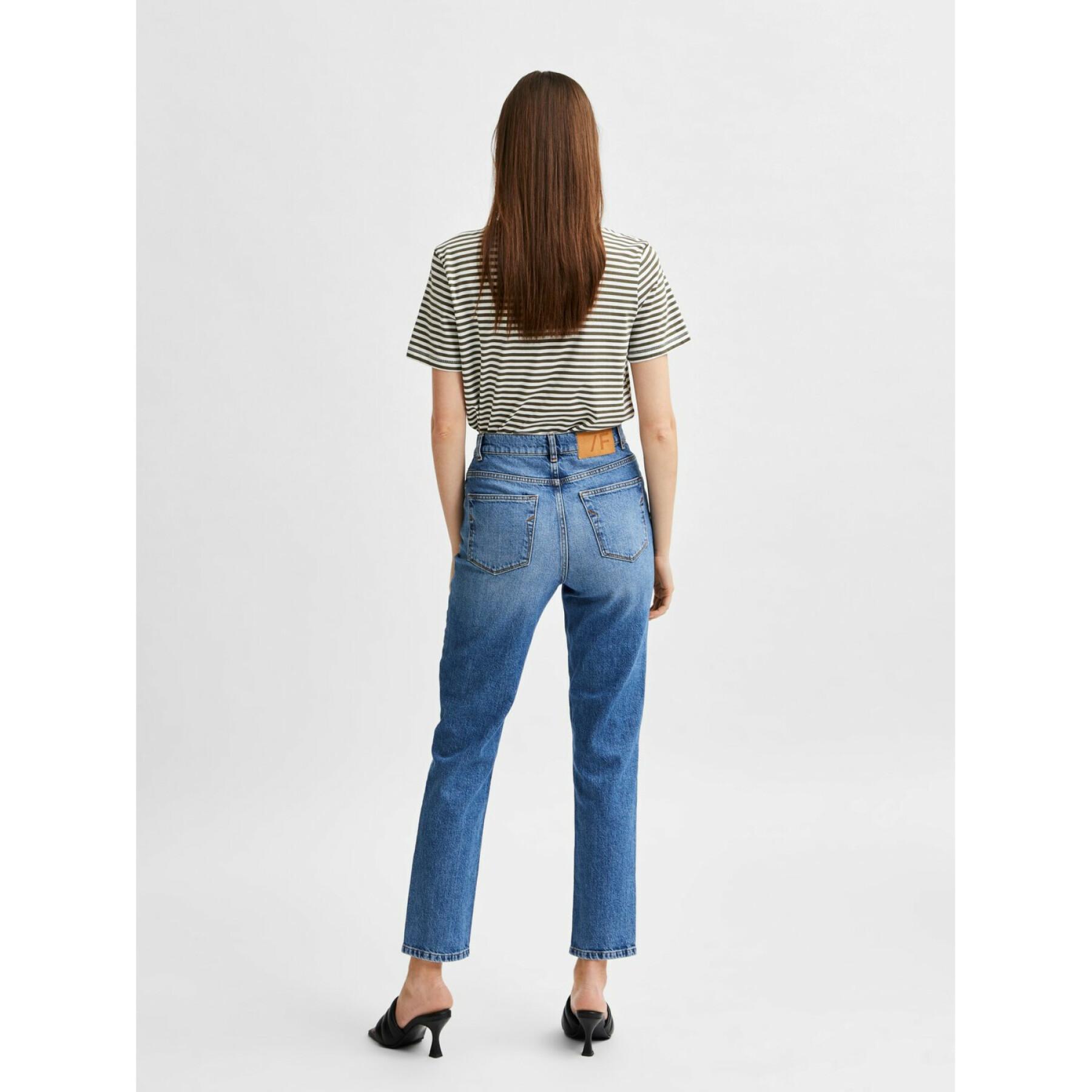 Damesjeans met hoge taille Selected Amy chambly