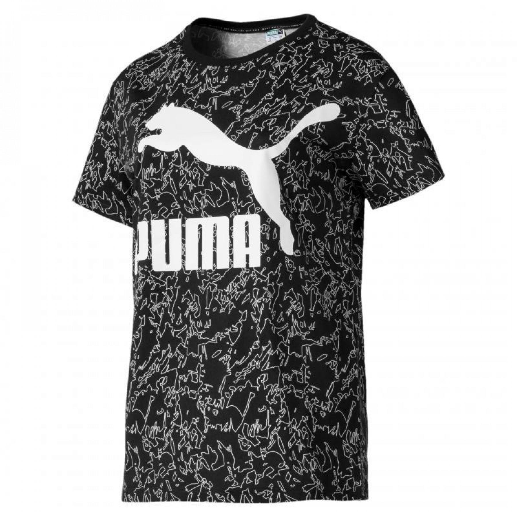 T-shirt vrouw Puma logo aop