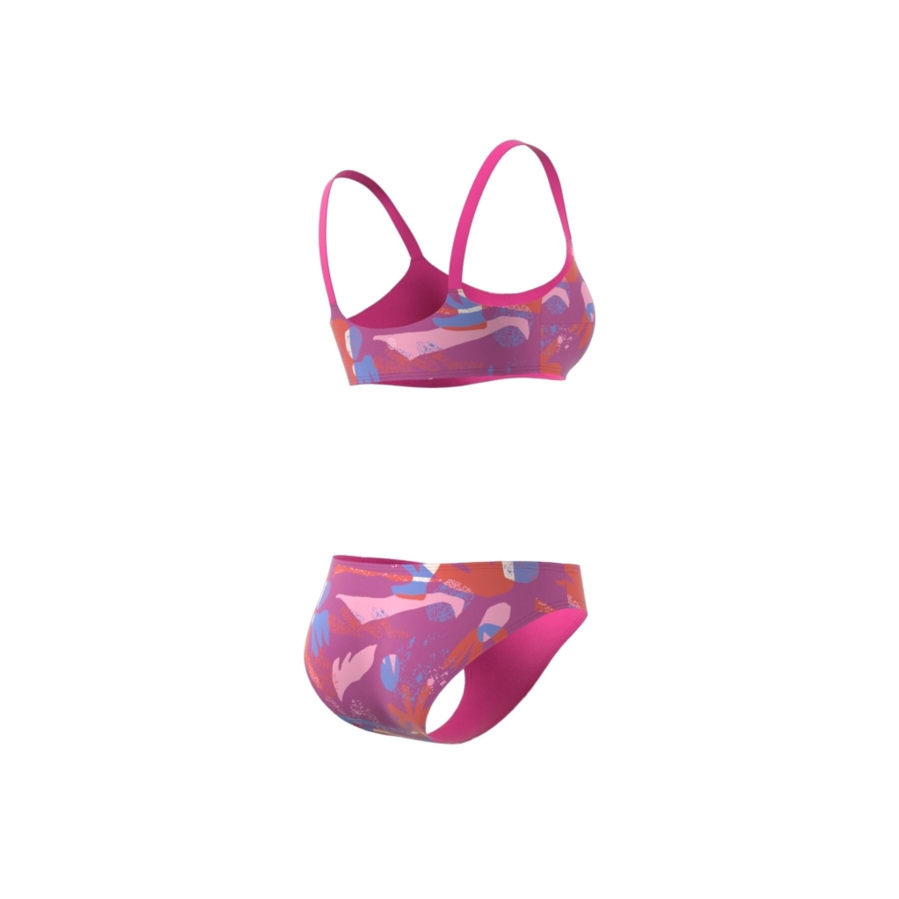 Dames zwempak 2-delig adidas Padded Flower Graphic