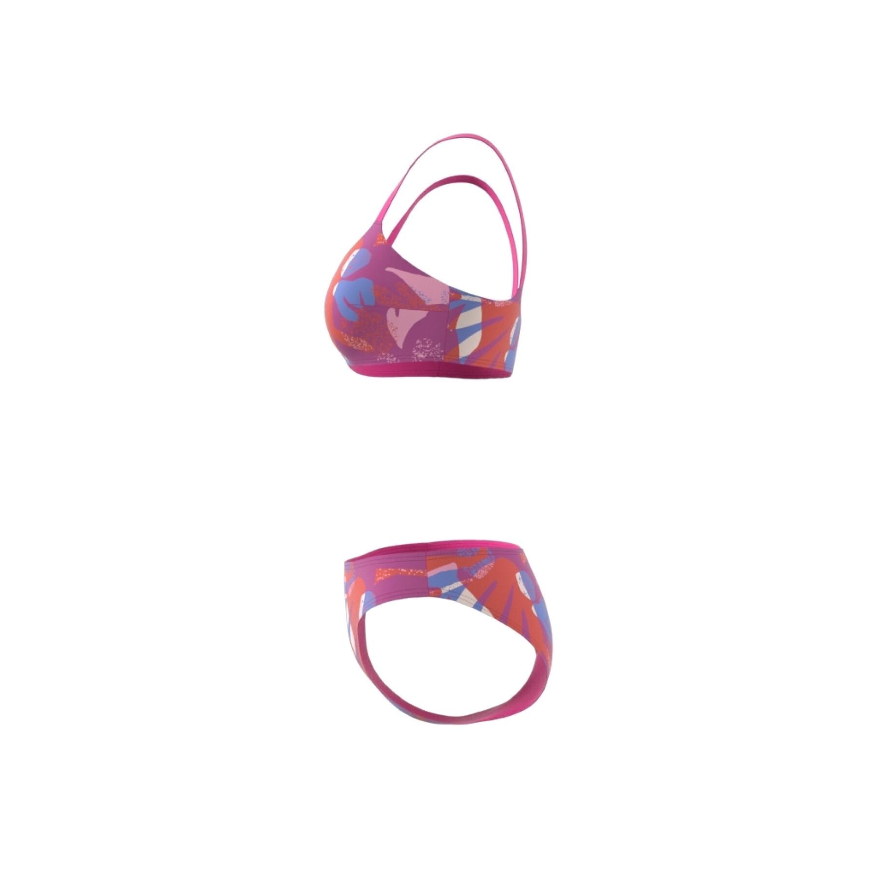 Dames zwempak 2-delig adidas Padded Flower Graphic
