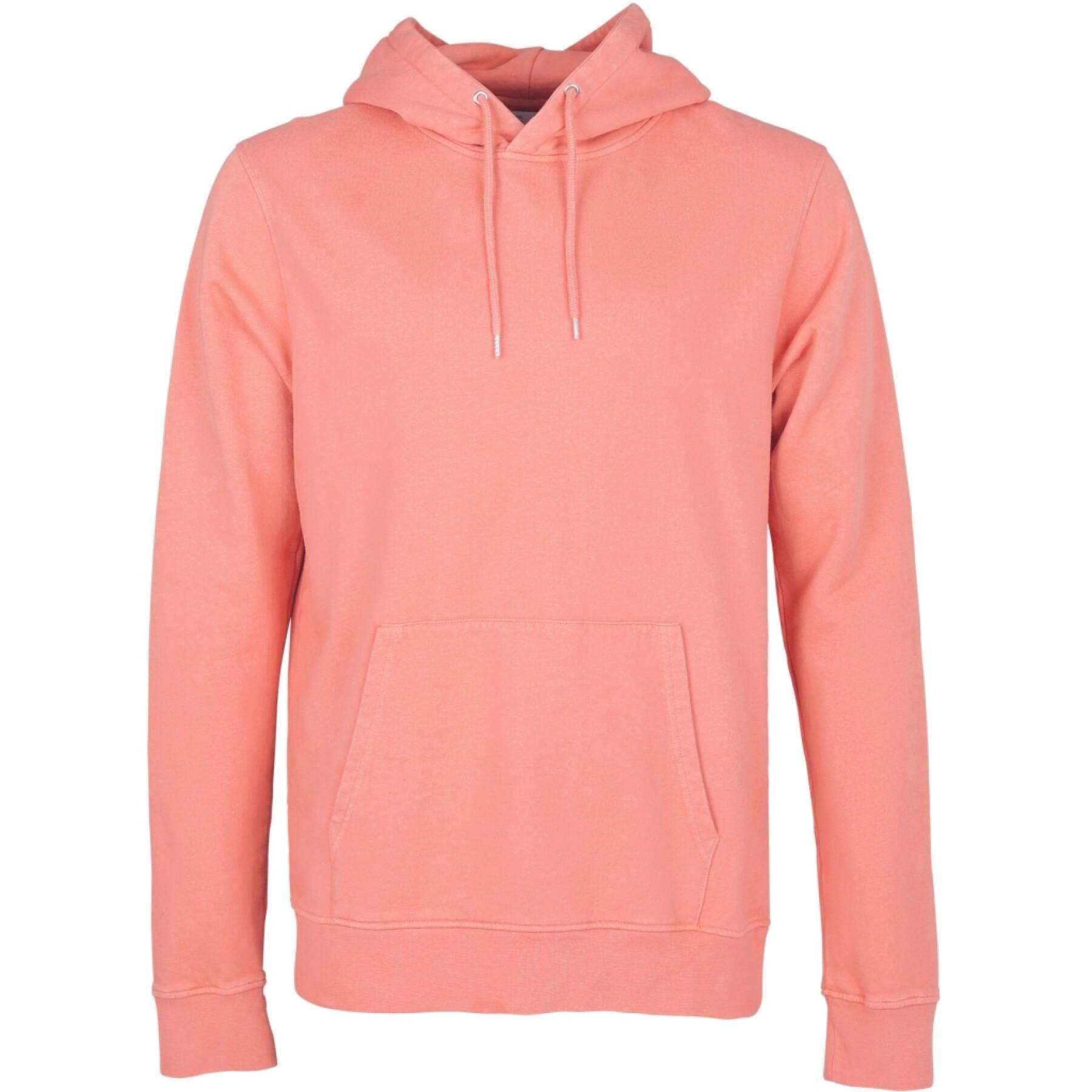 Hooded sweatshirt Colorful Standard Classic Organic bright coral