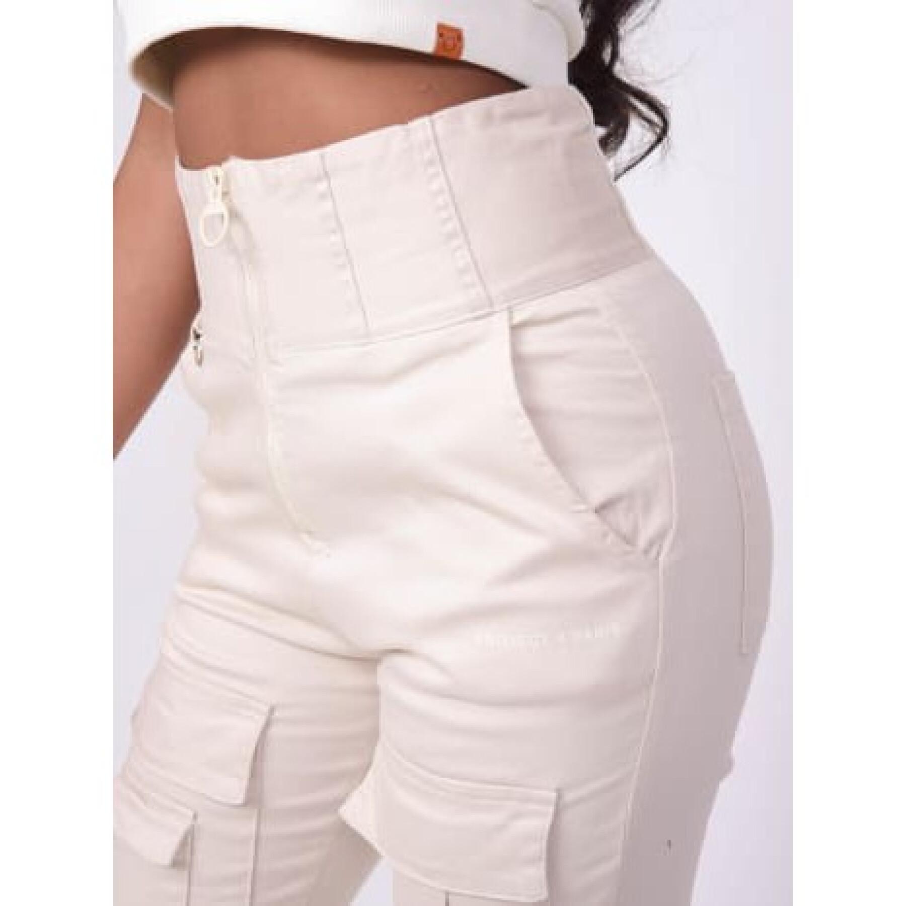 Broek met meerdere zakken en hoge taille voor dames Project X Paris