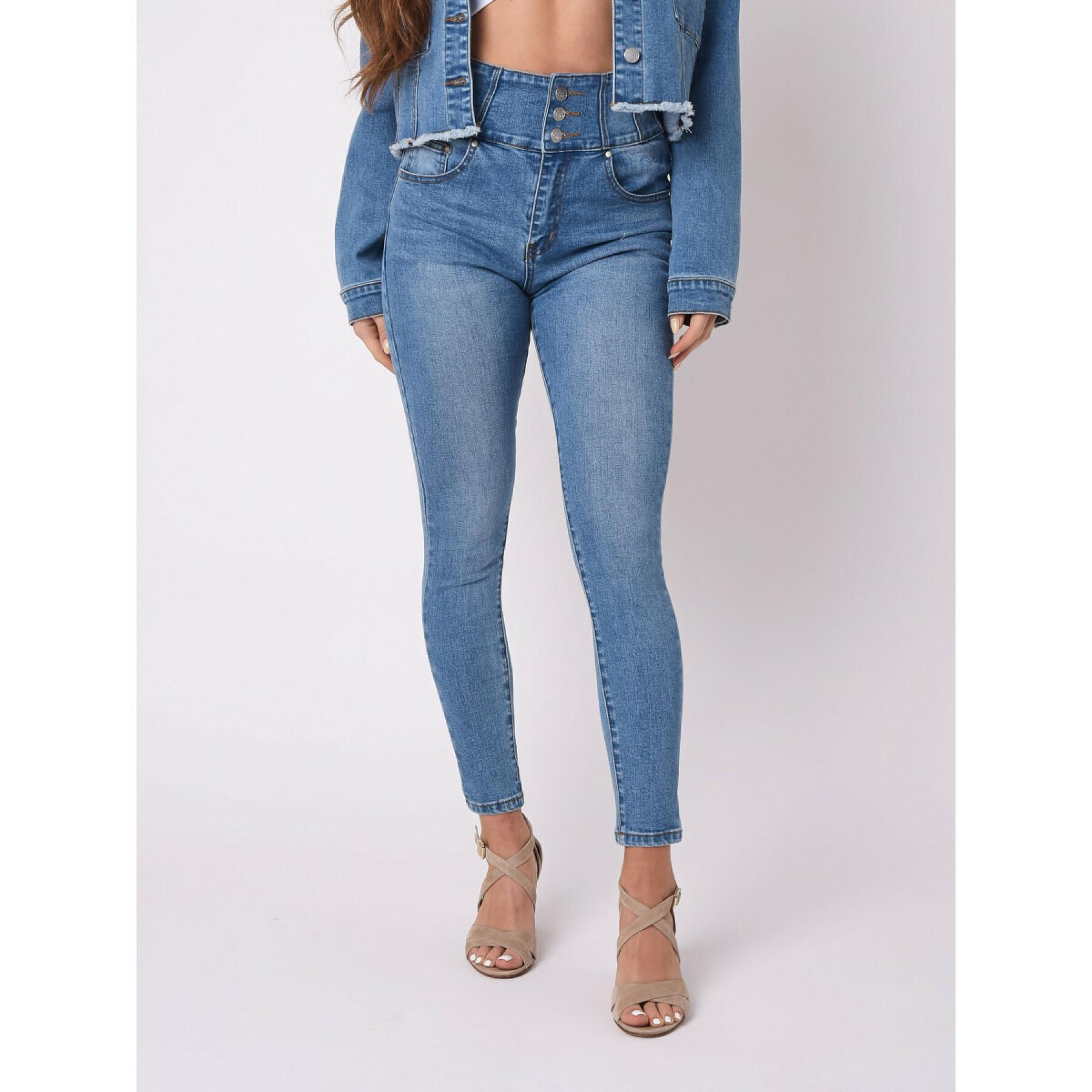 Dames skinny jeans met hoge taille Project X Paris