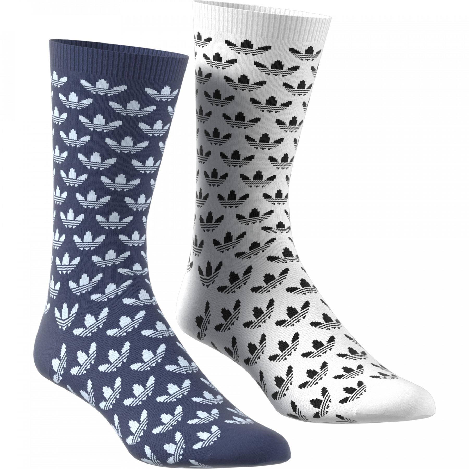Middenkuit sokken adidas Originals Trefoil (2 paires)