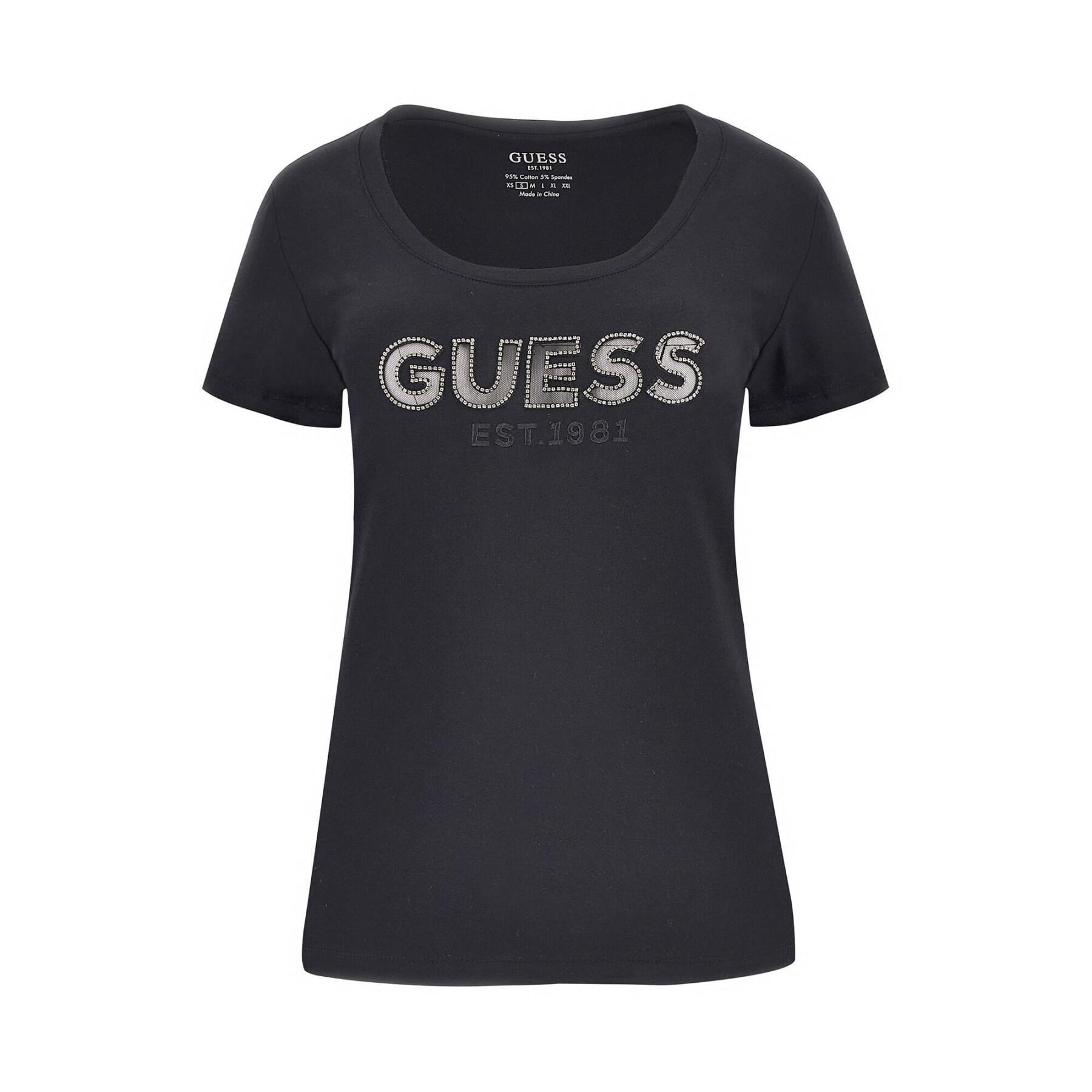 Dames-T-shirt Guess Mesh Logo