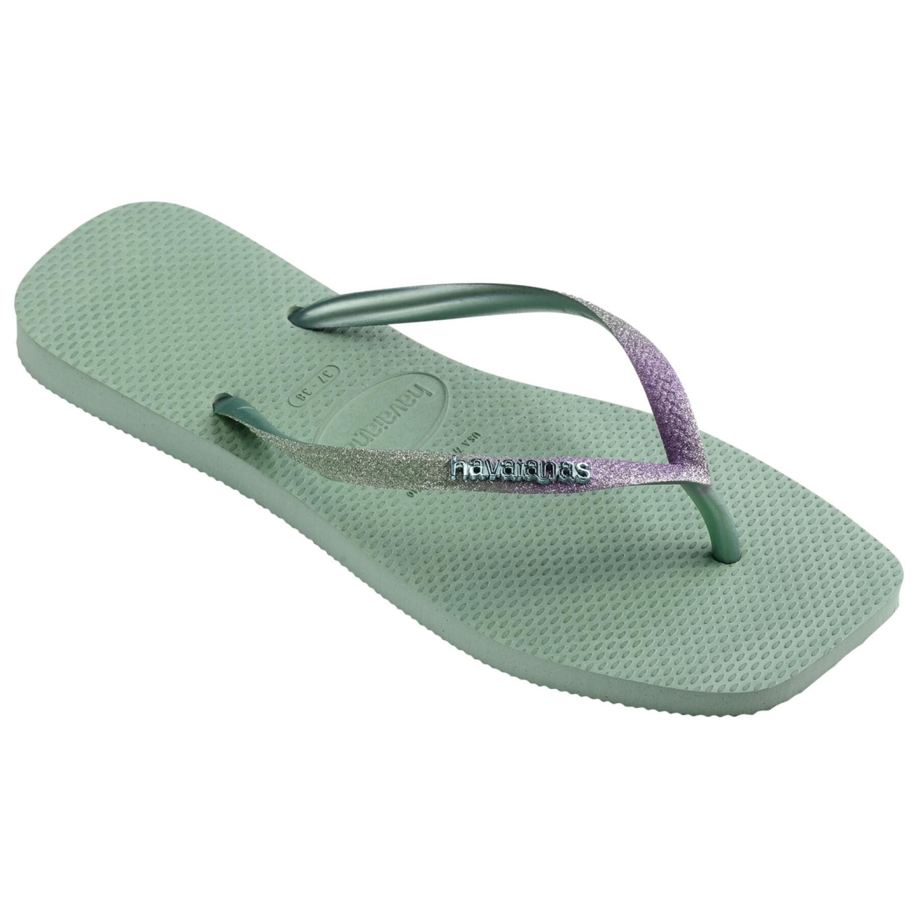 Vrouwenslippers Havaianas Square Glitter