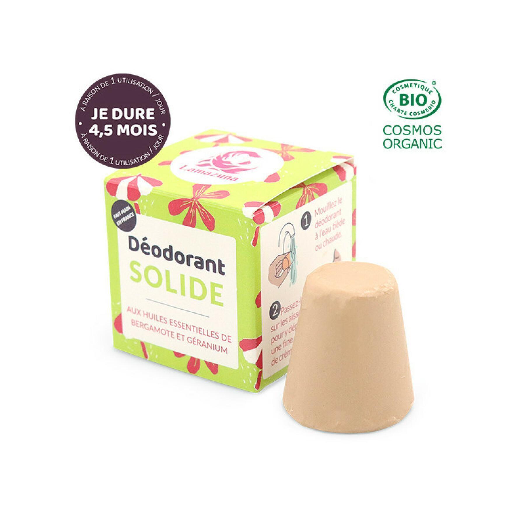Deodorant in vaste vorm - bergamot geranium Lamazuna (30 ml)