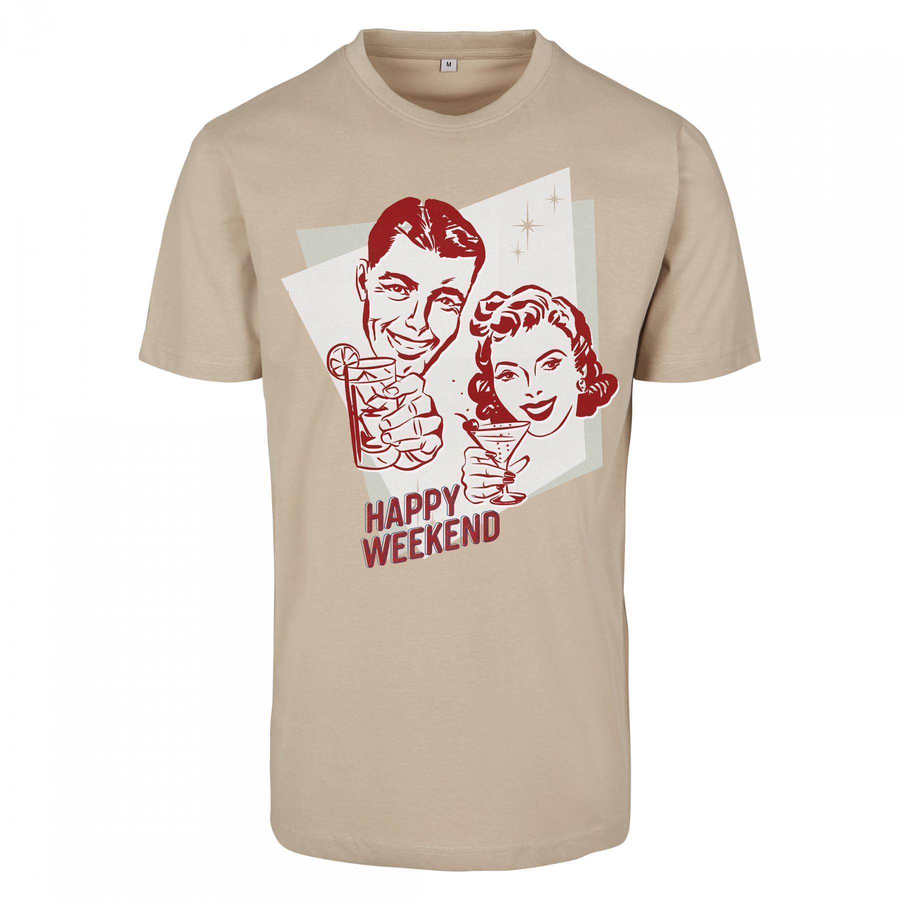 Dames-T-shirt Mister Tee happy weekend