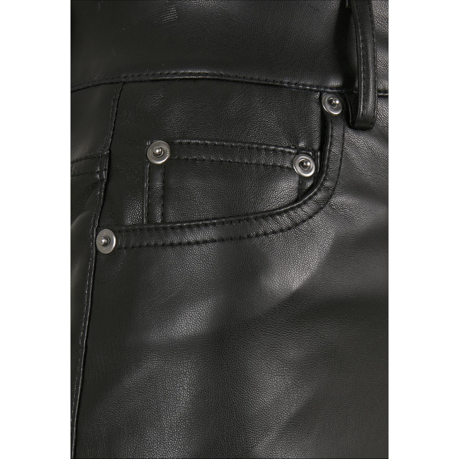 Damesbroek Urban Classics faux leather wide leg (GT)