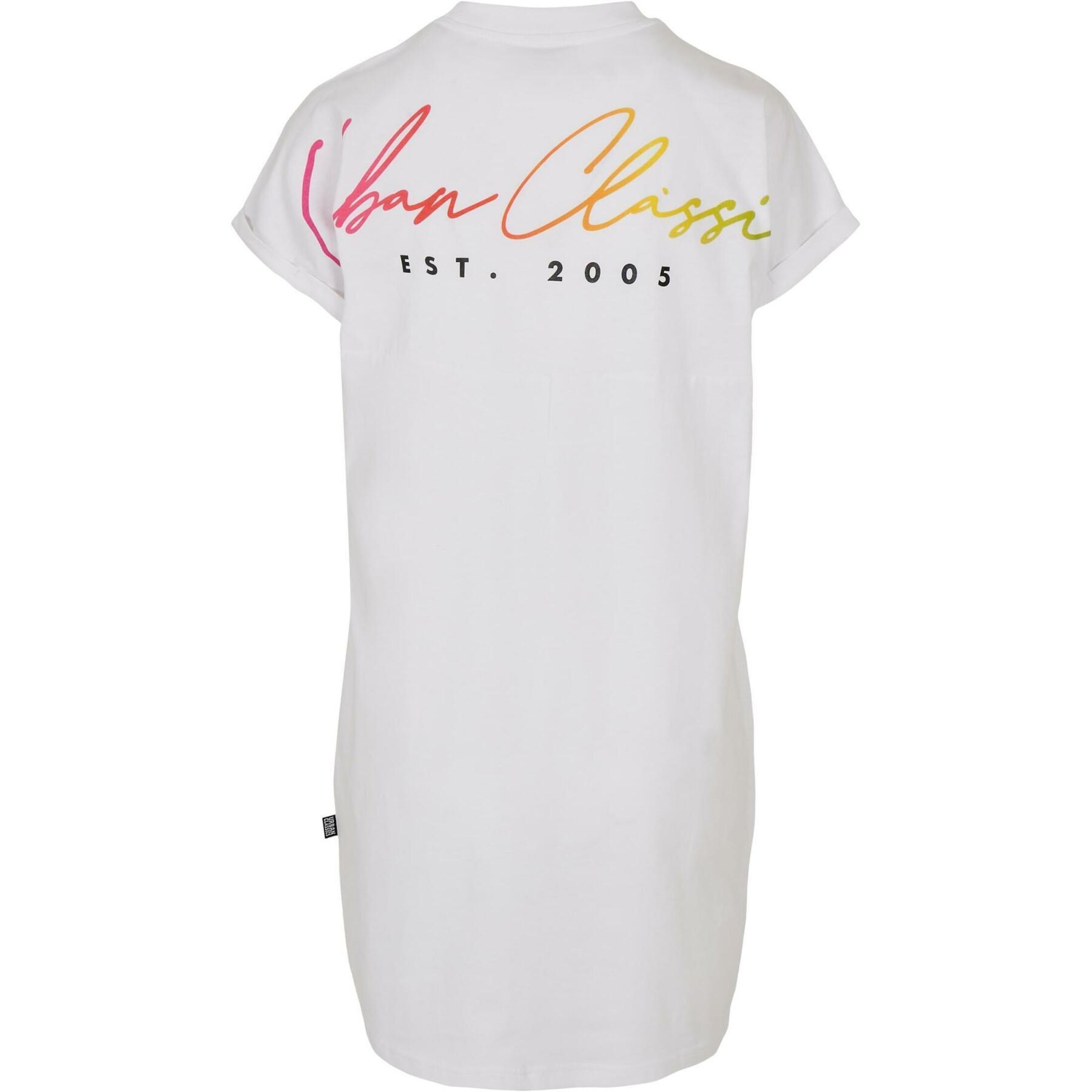 Dames t-shirt jurk Urban Classics Rainbow GT