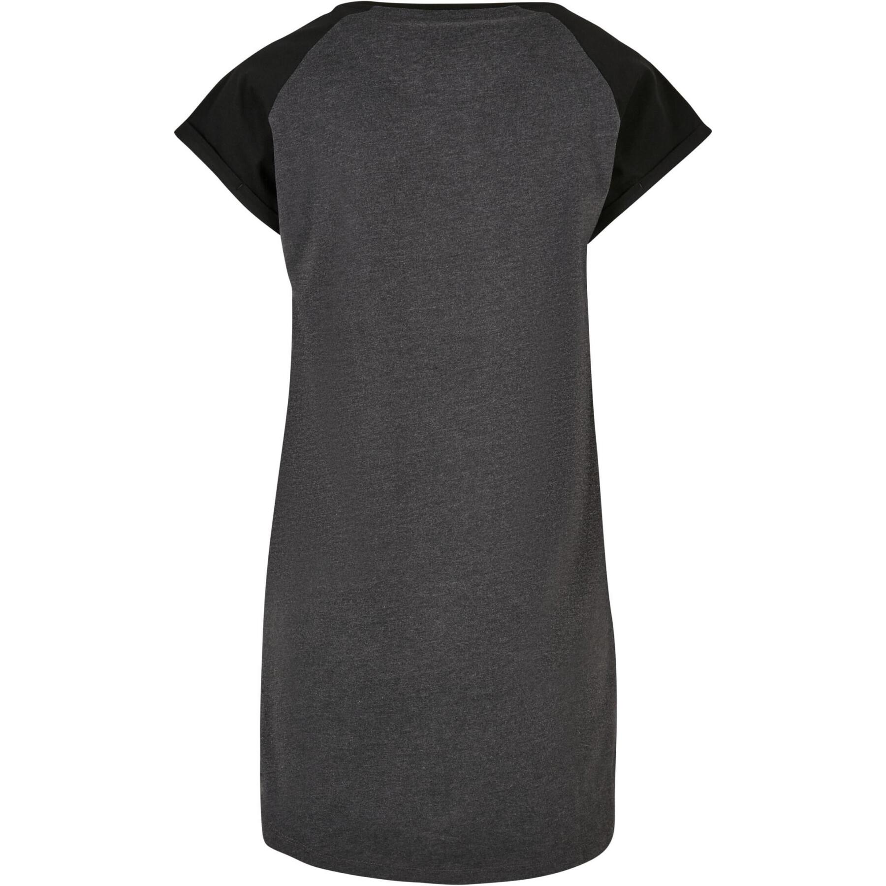 Dames raglan t-shirt jurk Urban Classics Contrast GT