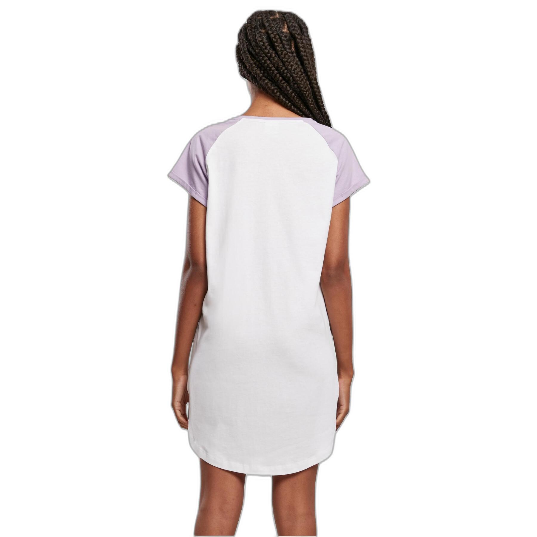 Dames raglan t-shirt jurk Urban Classics Contrast GT