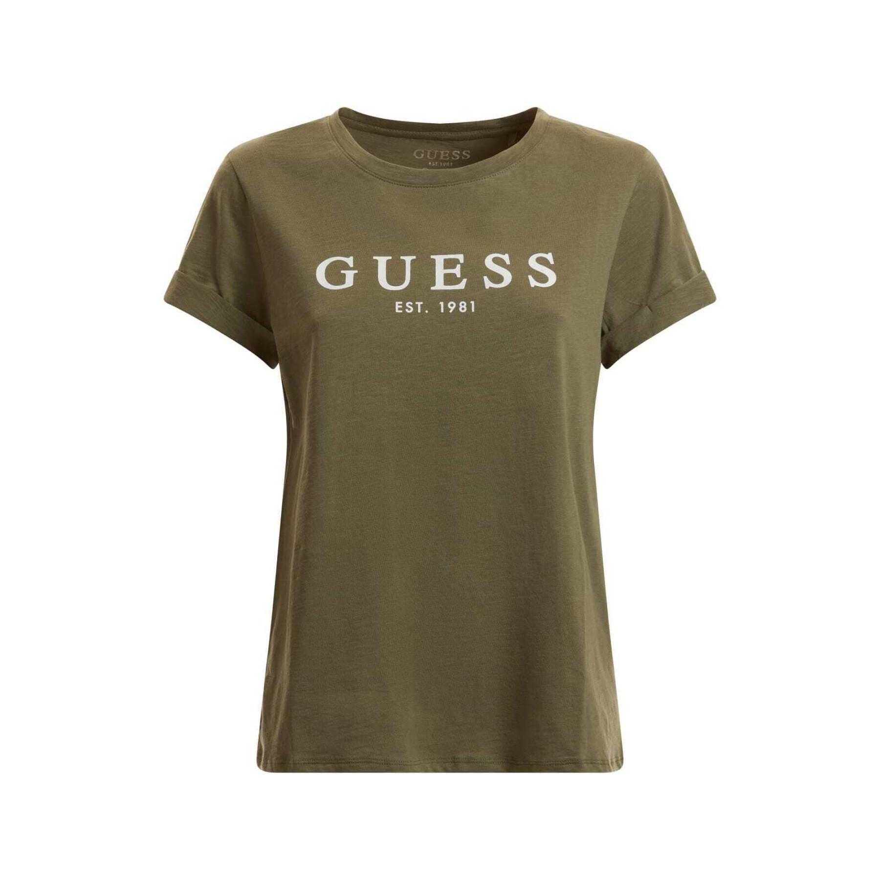 Dames-T-shirt met korte mouwen Guess 1981 Roll Cuff
