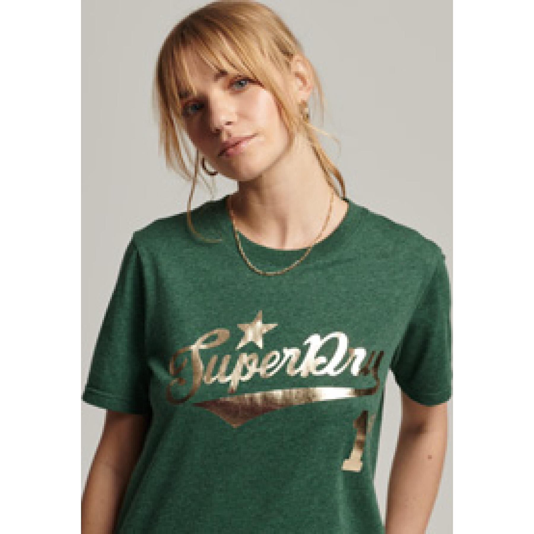 Dames-T-shirt met korte mouwen Superdry Vintage Script Style College