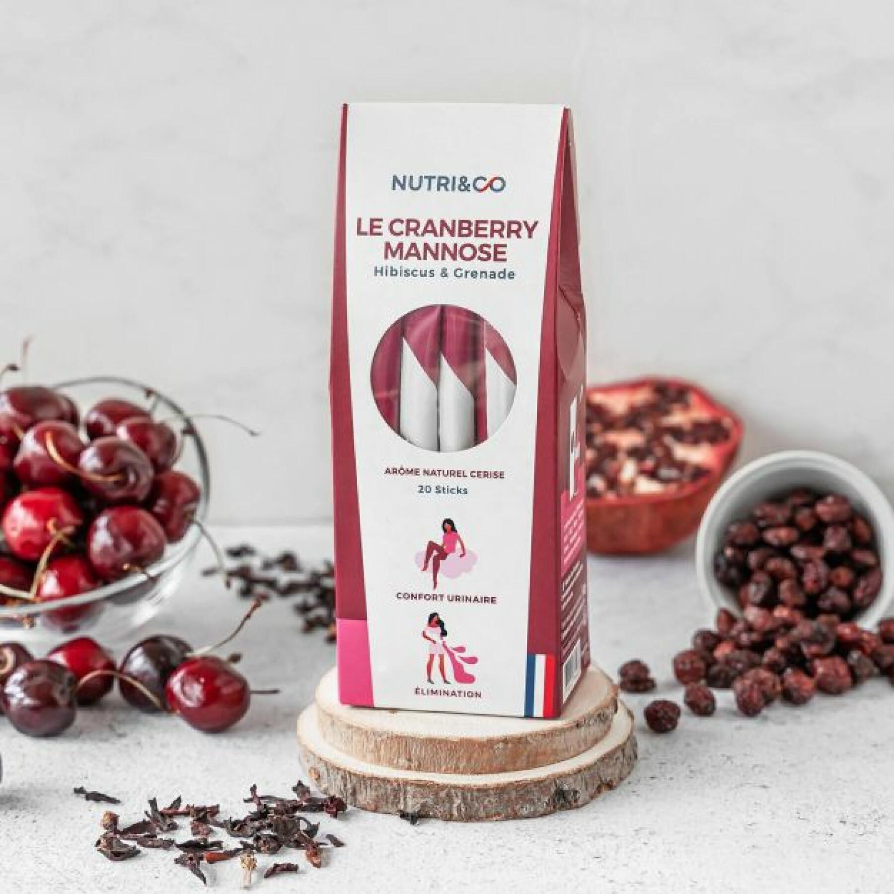 Voedingssupplement voor urinecomfort Nutri&Co Le Cranberry Mannose - 20 sticks