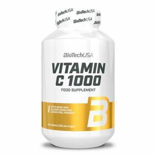 Set van 12 potjes vitamine c Biotech USA 1000 bioflavonoïdes - 120 Comp