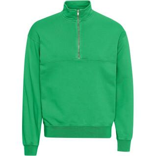 Sweatshirt 1/4 rits Colorful Standard Organic kelly green