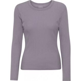 Geribd dames-T-shirt met lange mouwen Colorful Standard Organic purple haze