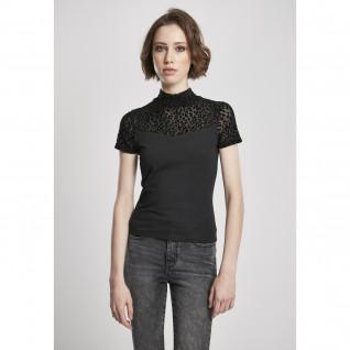 Dames-T-shirt Urban Classics flock lace turtleneck