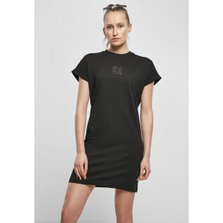 Dames t-shirt jurk Urban Classics cut on sleeve printed