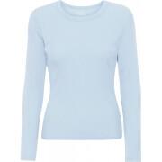 Geribd dames-T-shirt met lange mouwen Colorful Standard Organic polar blue
